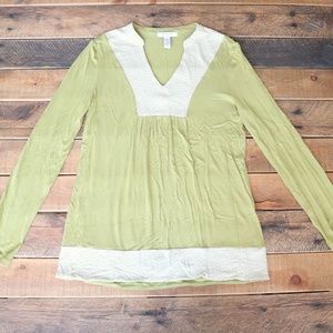 Banana Republic green long sleeve top XS